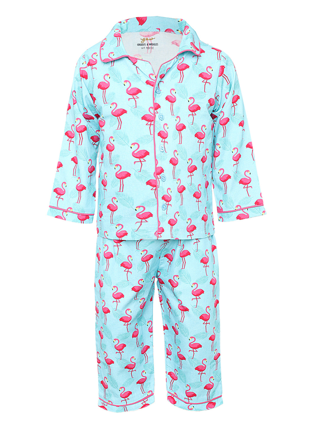 Flamingo Print Nightsuit With Pyjamas- Set Of Two | KevaClothing